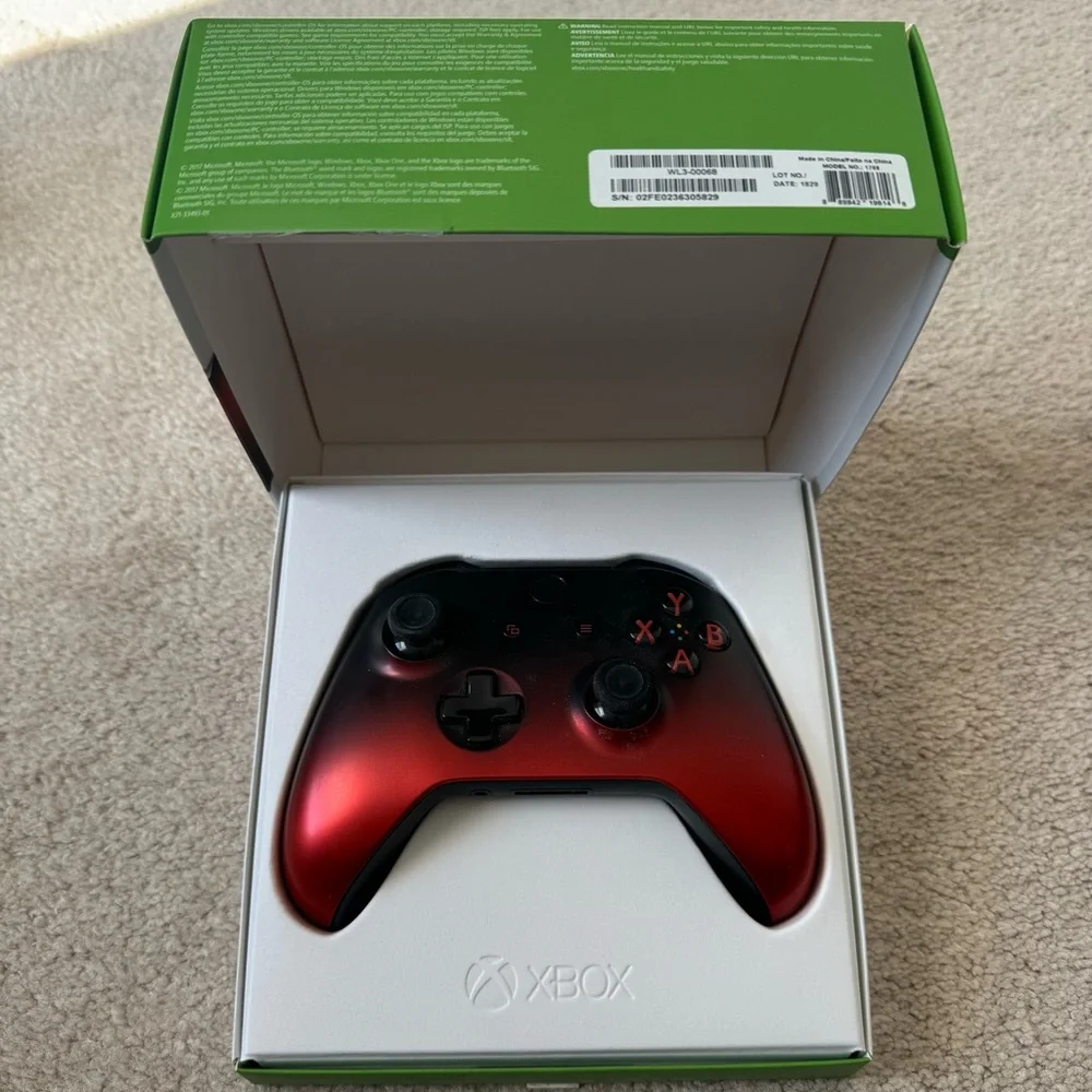 Red/Black Wireless Microsoft Xbox One Controller Model 1708: Untested/for parts